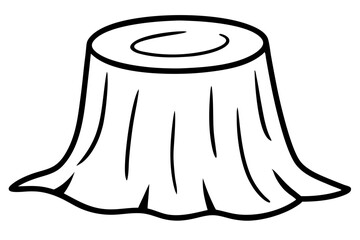 Blending Stump Line Art Vector Illustration