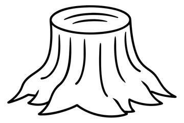 Blending Stump Line Art Vector Illustration
