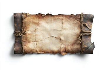 Aged parchment scroll, antique document, weathered paper