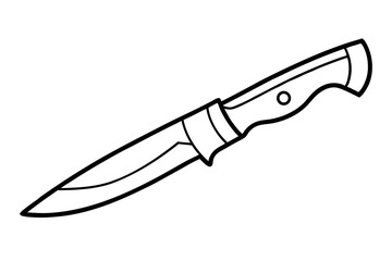 Divers Knife Line Art Vector Illustration