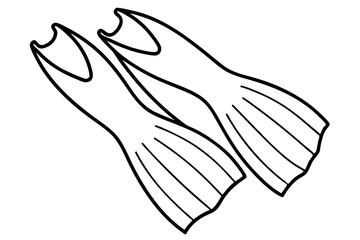 Diving Fins Line Art Vector Illustration