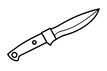Divers Knife Line Art Vector Illustration
