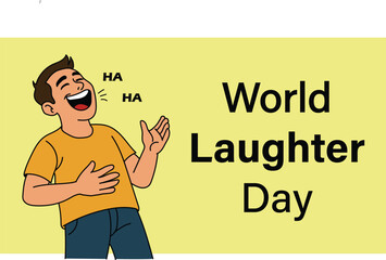 Vector graphic for World Laughter Day — perfect for celebration materials. Flat design style, ideal for flyers and illustrations.
