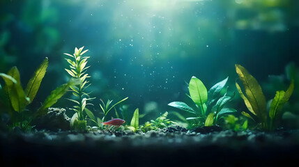 Fototapeta premium Submerged Plants In Glowing Light