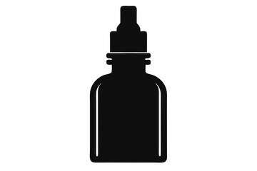 Essential Oil Bottle Silhouette Vector Illustration
