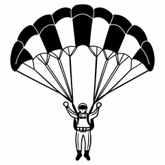 Creative details Skydiving parashoot flying silhouette vector illustration 