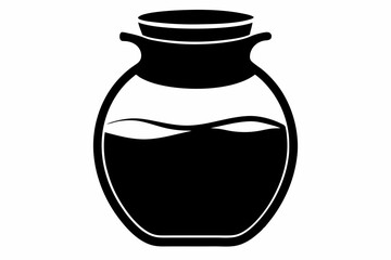 Glass Water Jar Silhouette Vector Illustration