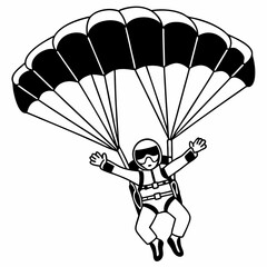 Creative details Skydiving parashoot flying silhouette vector illustration 