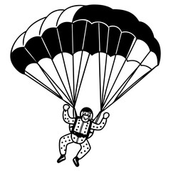 Creative details Skydiving parashoot flying silhouette vector illustration 