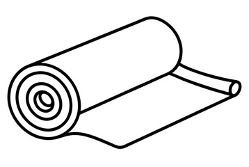 Mounted Canvas Roll Line Art Vector Illustration