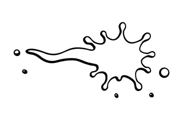 Paint Splatter Stencil Line Art Vector Illustration