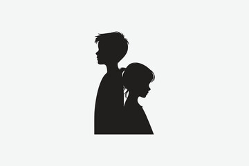Silhouette of children's