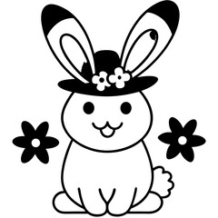 rabbit with a flower