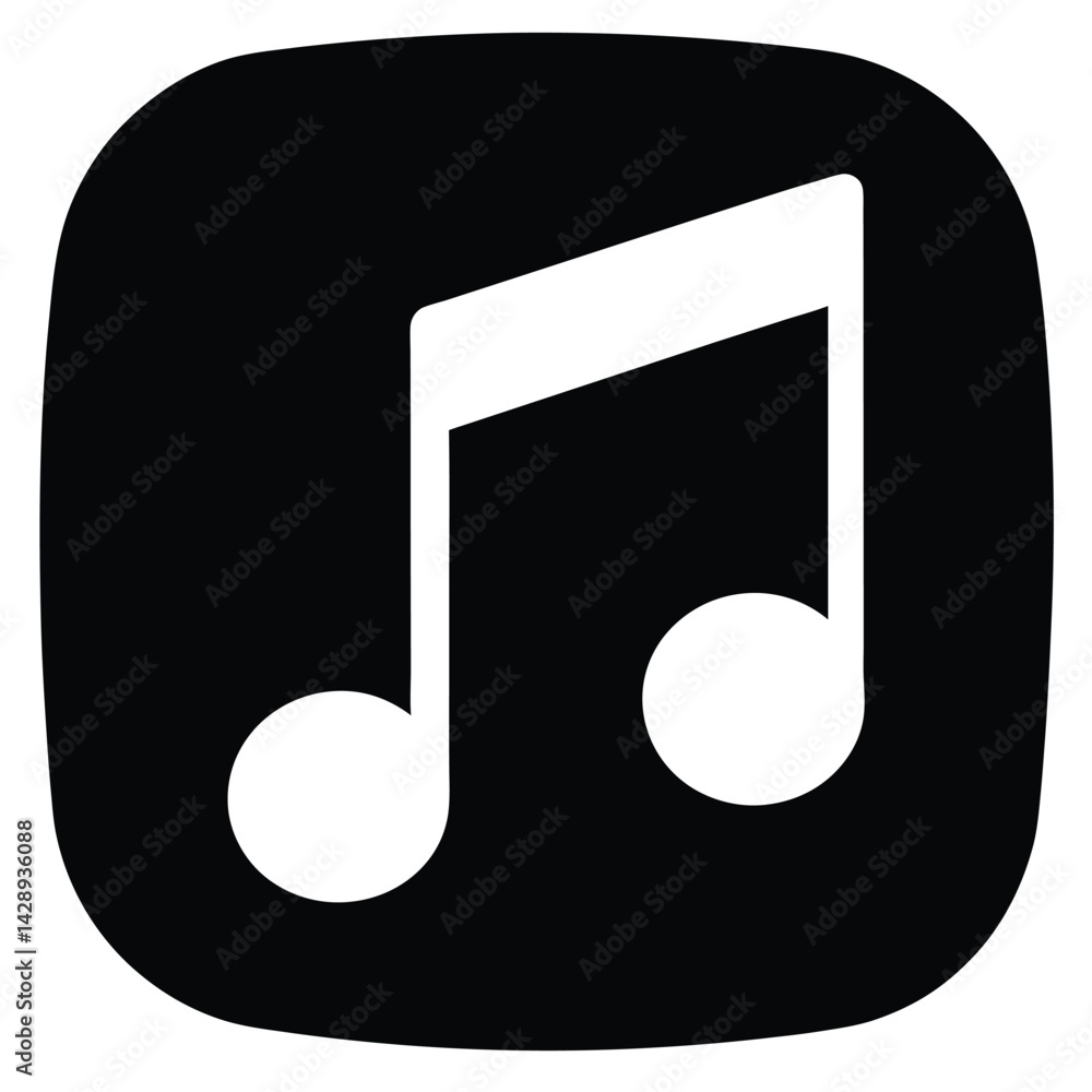 Poster isolated black vector musician using element music app icon with white background