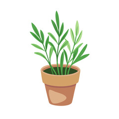 Potted Plant Illustration: Minimalist Aesthetic for Home Decor