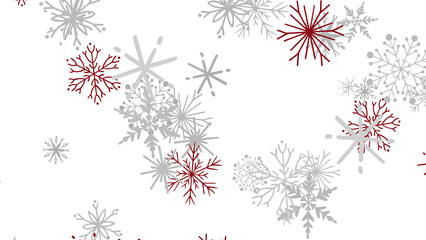 Winter Flurry: Mesmeric 3D Illustration Depicting Descending Festive Snowflakes