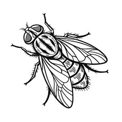 A Fly on white background.