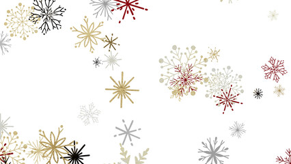 Snowflakes - Abstract Gold Star Falling Soft Focus Background, 3D rendering.