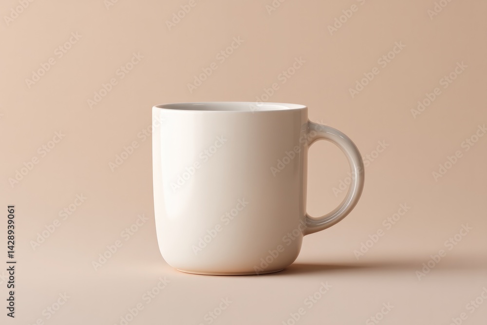 Poster clean image showcasing minimalistic empty mockup for mugs or cups on plain background
