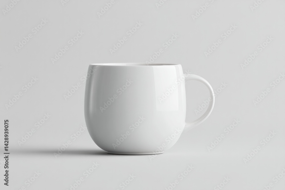 Poster clean image showcasing minimalistic empty mockup for mugs or cups on plain background