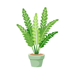 Stylish potted plant illustration with a contemporary, simple design
