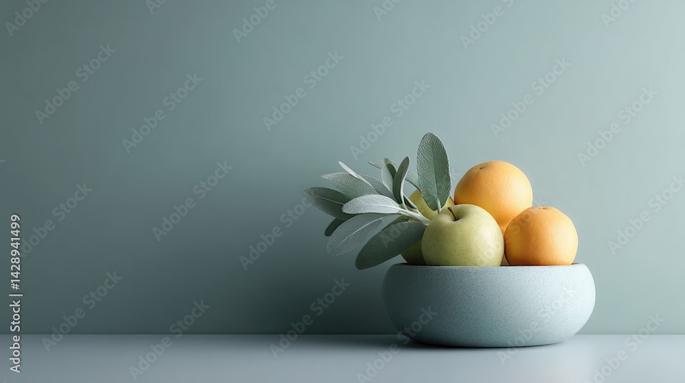 Poster minimalistic composition featuring various gmo-free products elegantly displayed with ample copy spa