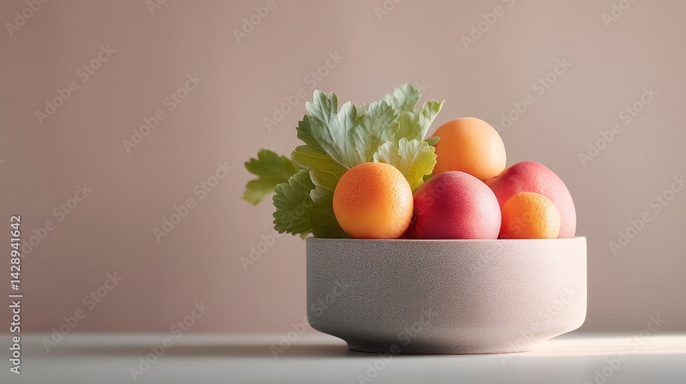 Poster minimalistic composition featuring various gmo-free products elegantly displayed with ample copy spa