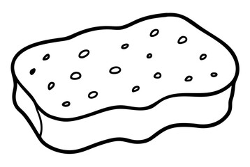 Sponge For Watercolor Line Art Vector Illustration