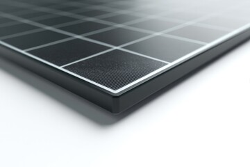 minimalistic depiction of solar panel in pristine condition isolated on white background with ample copy space highlighting