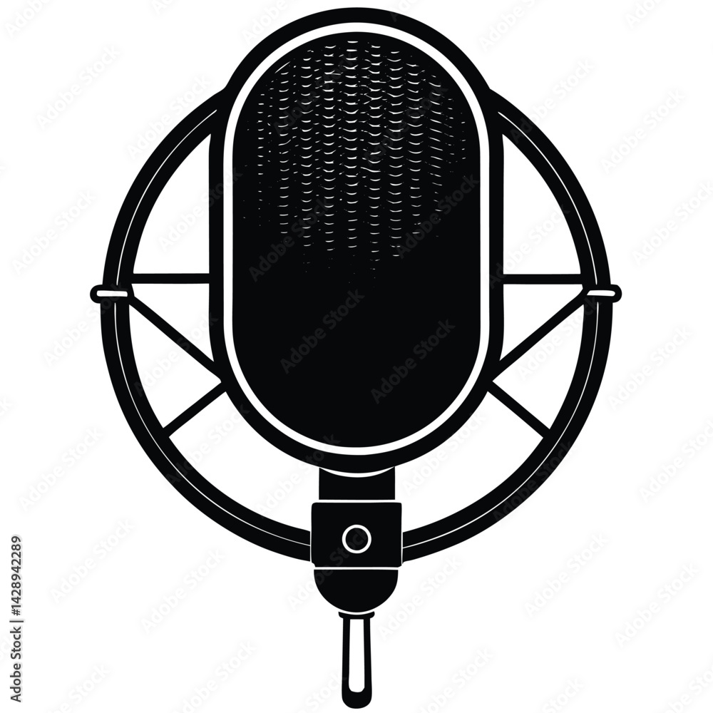 Poster isolated black vector musician using element pop filter with white background