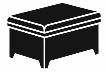 Storage Ottoman Silhouette Vector Illustration