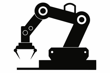 Submersible Robotic Arm Silhouette Vector Illustration