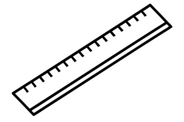 T Square Ruler Line Art Vector Illustration