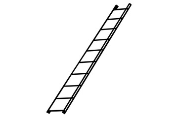 Telescoping Ladder Line Art Vector Illustration