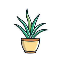 Potted Plant Vector Illustration in Cartoon Style