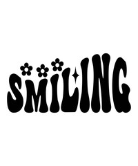  SMILING Wavy Groovy SVG Retro & Happy SVG Designs