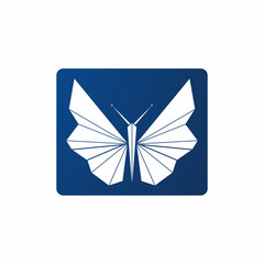 cool blue butterfly icon logo
