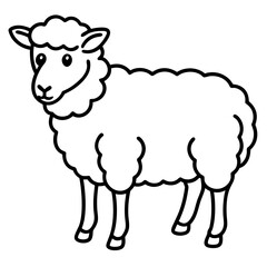 Minimal Line Art Sheep Design