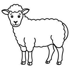 Minimal Line Art Sheep Design