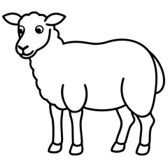 Minimal Line Art Sheep Design