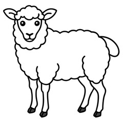 Minimal Line Art Sheep Design
