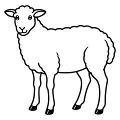 Minimal Line Art Sheep Design
