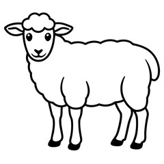 Minimal Line Art Sheep Design