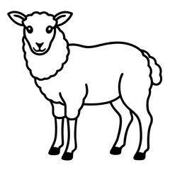Minimal Line Art Sheep Design