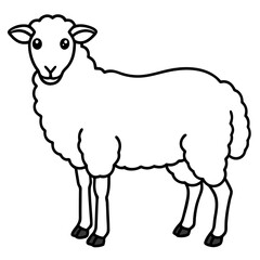 Minimal Line Art Sheep Design