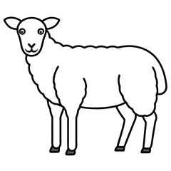 Minimal Line Art Sheep Design