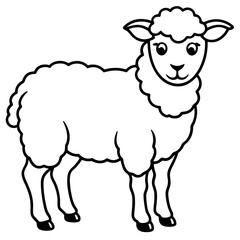 Minimal Line Art Sheep Design