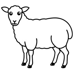 Minimal Line Art Sheep Design