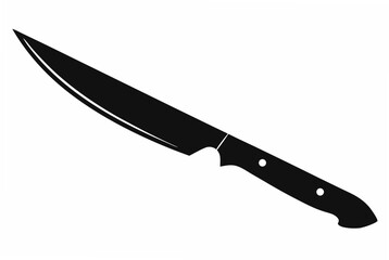 Woodcut Carving Knife Silhouette Vector Illustration