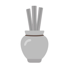 Gray Reed Diffuser with Ceramic Vase on Black